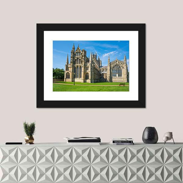 View Of A Cathedral In Ely Canvas Wall Art-1 Piece-Framed Print-20" x 16"-Tiaracle