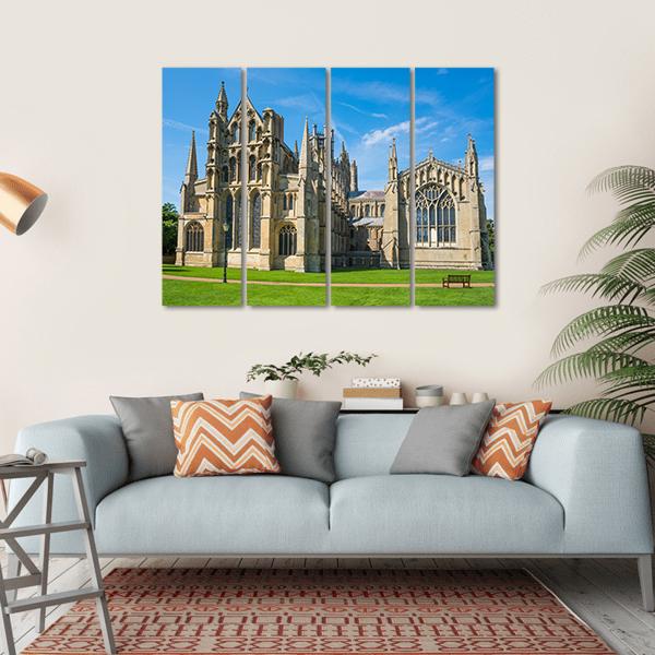 View Of A Cathedral In Ely Canvas Wall Art-4 Horizontal-Gallery Wrap-34" x 24"-Tiaracle