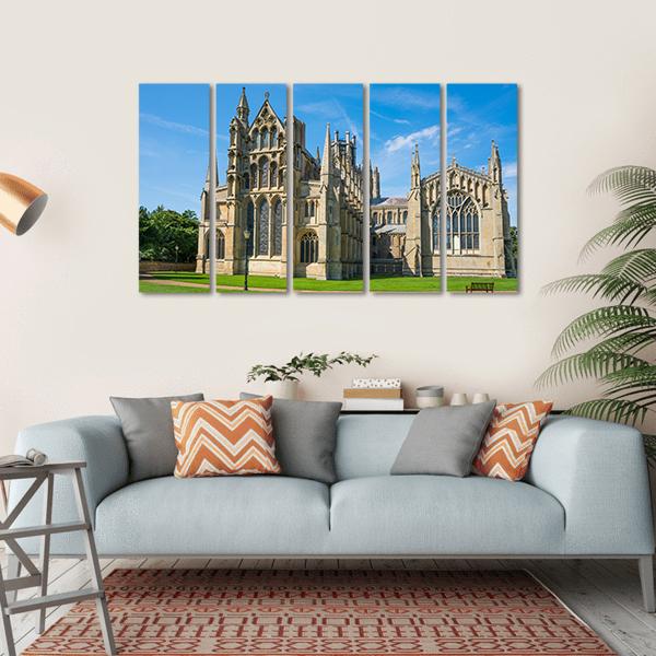 View Of A Cathedral In Ely Canvas Wall Art-5 Horizontal-Gallery Wrap-22" x 12"-Tiaracle