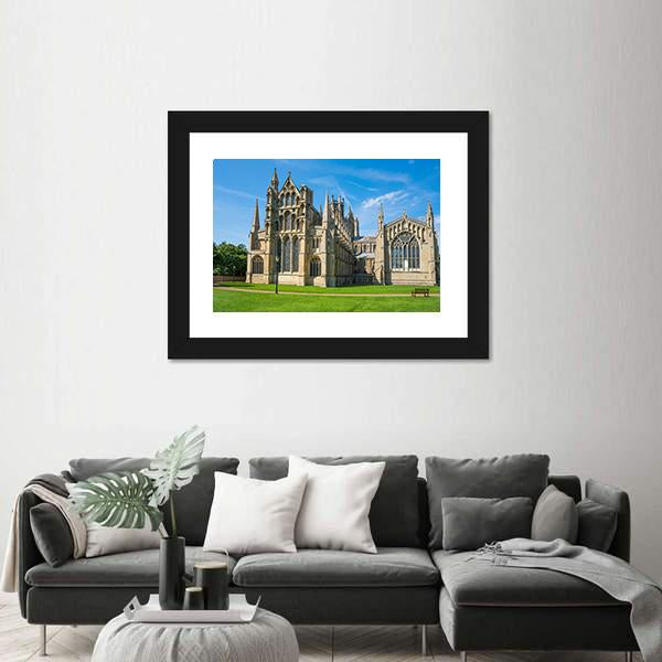 View Of A Cathedral In Ely Canvas Wall Art-3 Horizontal-Gallery Wrap-25" x 16"-Tiaracle