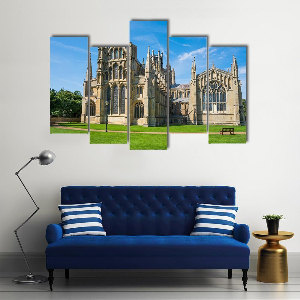 View Of A Cathedral In Ely Canvas Wall Art-5 Pop-Gallery Wrap-47" x 32"-Tiaracle