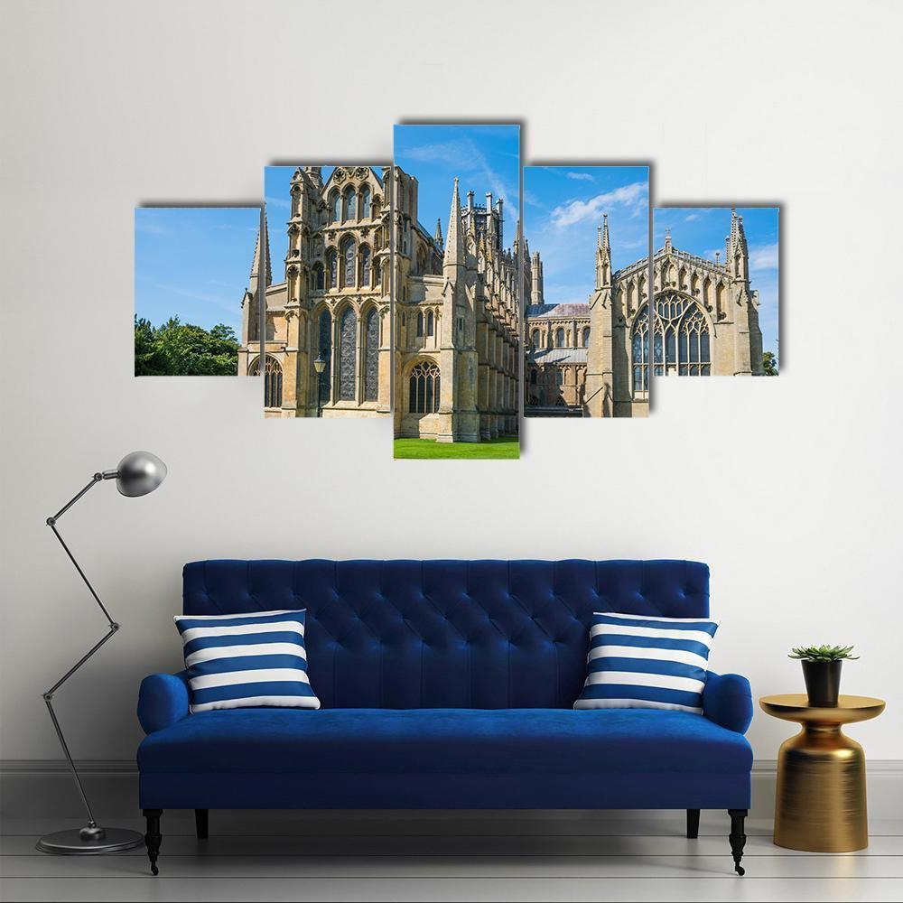 View Of A Cathedral In Ely Canvas Wall Art-5 Star-Gallery Wrap-62" x 32"-Tiaracle