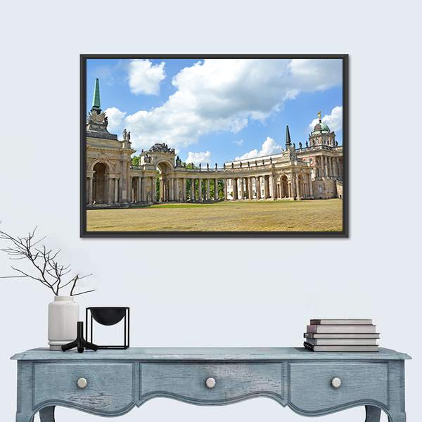 View Of A Colonnade And The New Palace Canvas Wall Art-1 Piece-Floating Frame-24" x 16"-Tiaracle