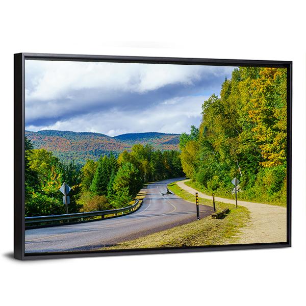 View Of A Footpath And Road In Mont Tremblant Canvas Wall Art-3 Horizontal-Gallery Wrap-25" x 16"-Tiaracle