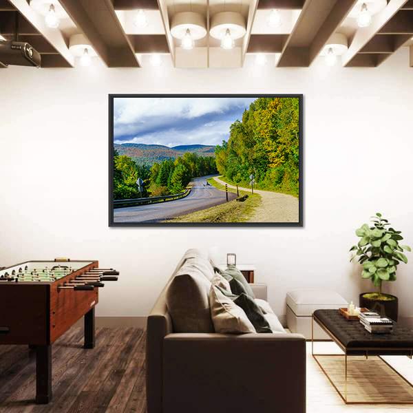 View Of A Footpath And Road In Mont Tremblant Canvas Wall Art-3 Horizontal-Gallery Wrap-25" x 16"-Tiaracle