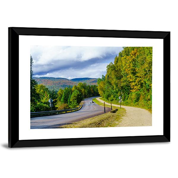 View Of A Footpath And Road In Mont Tremblant Canvas Wall Art-3 Horizontal-Gallery Wrap-25" x 16"-Tiaracle