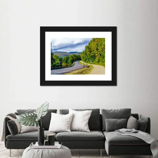 View Of A Footpath And Road In Mont Tremblant Canvas Wall Art-3 Horizontal-Gallery Wrap-25" x 16"-Tiaracle