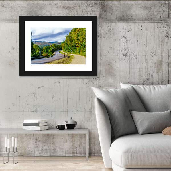 View Of A Footpath And Road In Mont Tremblant Canvas Wall Art-3 Horizontal-Gallery Wrap-25" x 16"-Tiaracle