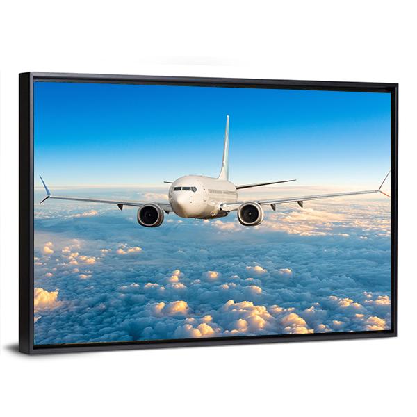 View Of Aircraft In Flight Canvas Wall Art-3 Horizontal-Gallery Wrap-25" x 16"-Tiaracle