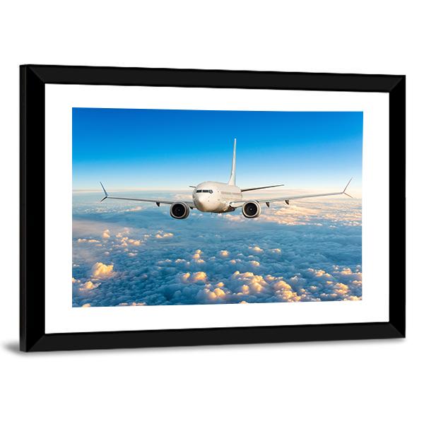 View Of Aircraft In Flight Canvas Wall Art-3 Horizontal-Gallery Wrap-25" x 16"-Tiaracle