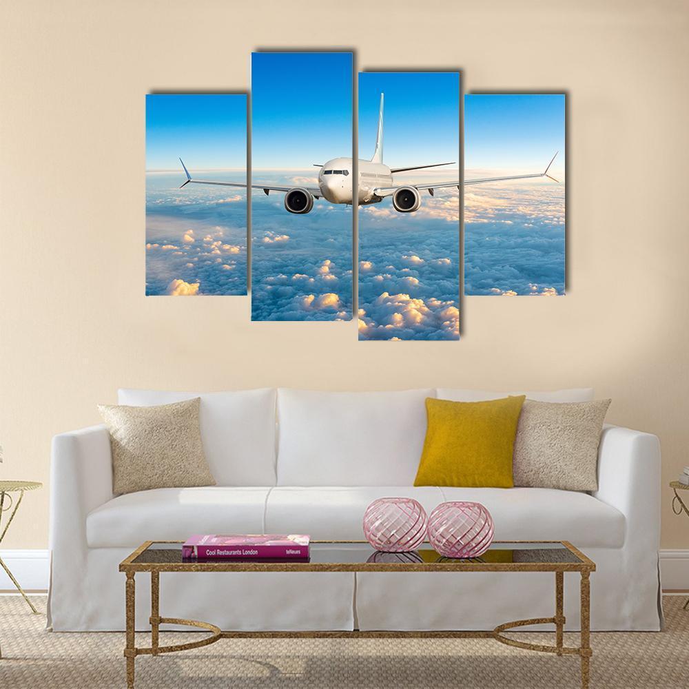 View Of Aircraft In Flight Canvas Wall Art-4 Pop-Gallery Wrap-50" x 32"-Tiaracle