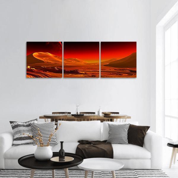 Image Of Alien Planet Panoramic Canvas Wall Art-3 Piece-25" x 08"-Tiaracle