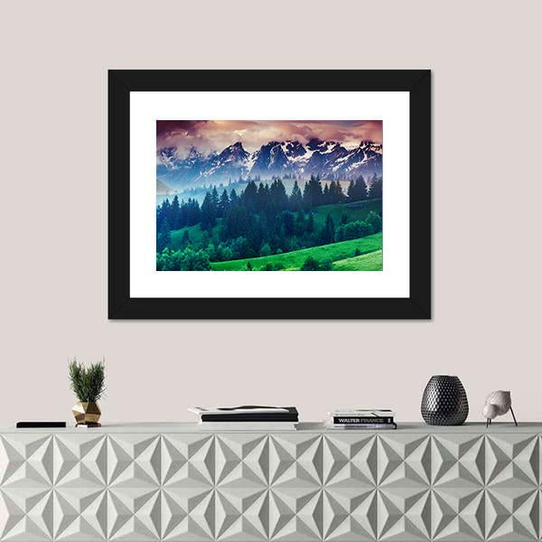View Of Alpine Meadows Canvas Wall Art-1 Piece-Framed Print-20" x 16"-Tiaracle