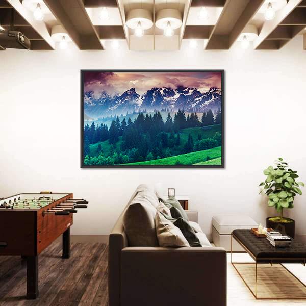 View Of Alpine Meadows Canvas Wall Art-5 Horizontal-Gallery Wrap-22" x 12"-Tiaracle