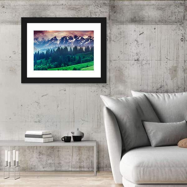 View Of Alpine Meadows Canvas Wall Art-5 Horizontal-Gallery Wrap-22" x 12"-Tiaracle
