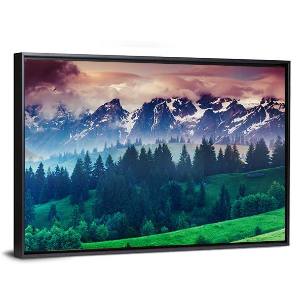 View Of Alpine Meadows Canvas Wall Art-5 Horizontal-Gallery Wrap-22" x 12"-Tiaracle