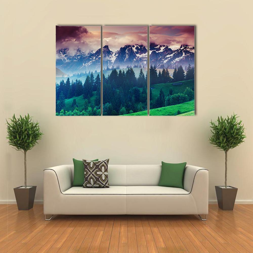 View Of Alpine Meadows Canvas Wall Art-3 Horizontal-Gallery Wrap-37" x 24"-Tiaracle