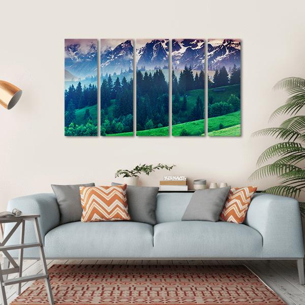 View Of Alpine Meadows Canvas Wall Art-5 Horizontal-Gallery Wrap-22" x 12"-Tiaracle