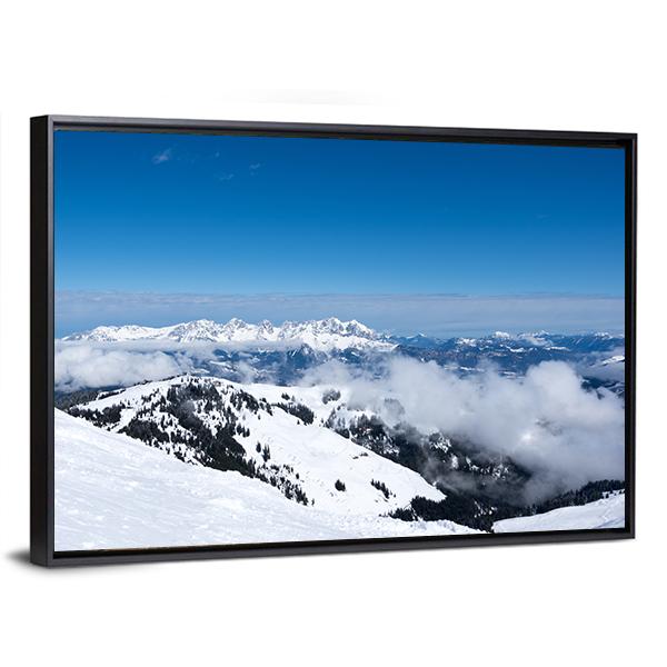 View Of Alps From Mountain Above Kitzbuhel Canvas Wall Art-3 Horizontal-Gallery Wrap-25" x 16"-Tiaracle