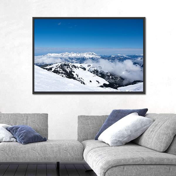 View Of Alps From Mountain Above Kitzbuhel Canvas Wall Art-3 Horizontal-Gallery Wrap-25" x 16"-Tiaracle