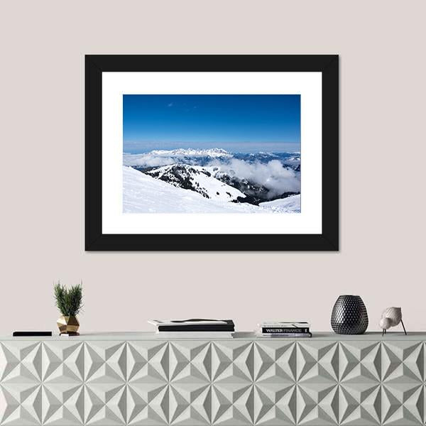 View Of Alps From Mountain Above Kitzbuhel Canvas Wall Art-1 Piece-Framed Print-20" x 16"-Tiaracle