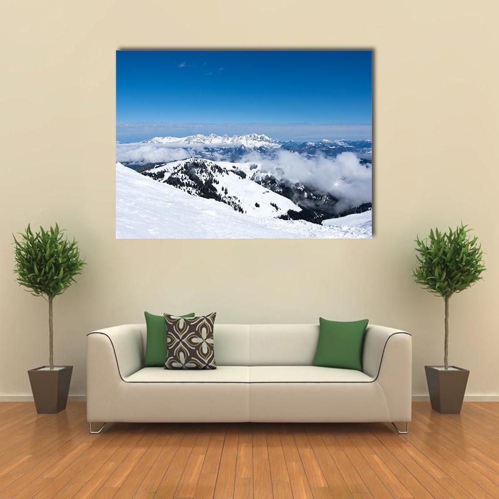 View Of Alps From Mountain Above Kitzbuhel Canvas Wall Art-1 Piece-Gallery Wrap-48" x 32"-Tiaracle