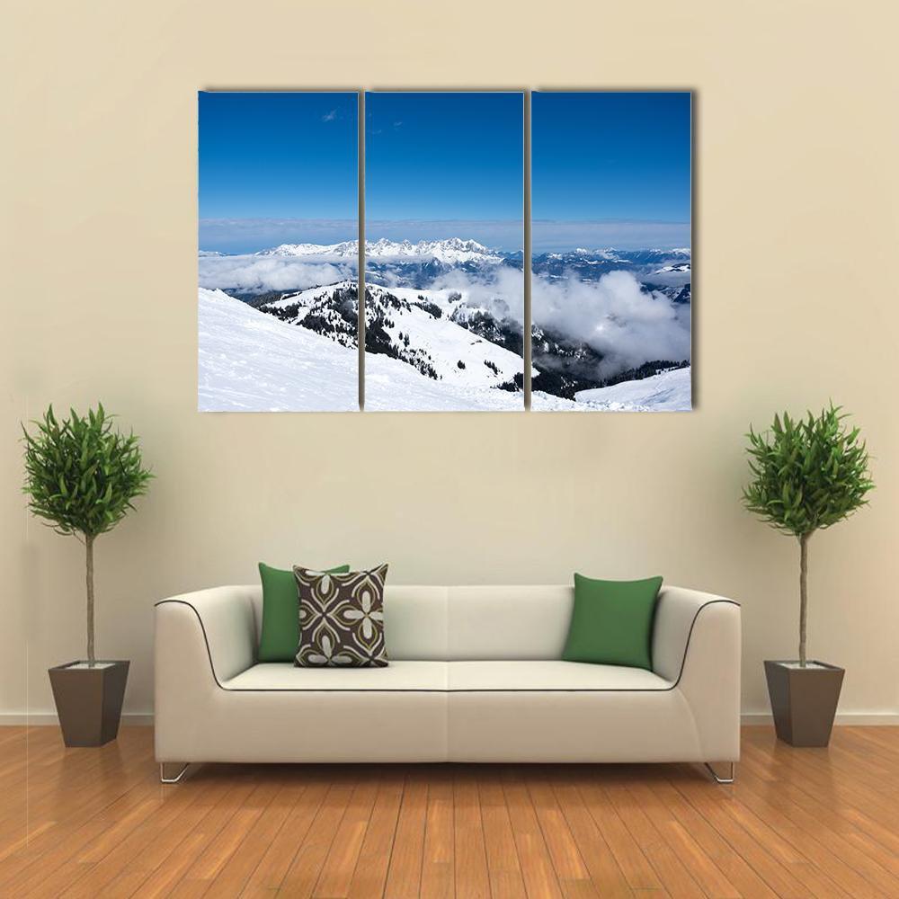 View Of Alps From Mountain Above Kitzbuhel Canvas Wall Art-3 Horizontal-Gallery Wrap-37" x 24"-Tiaracle