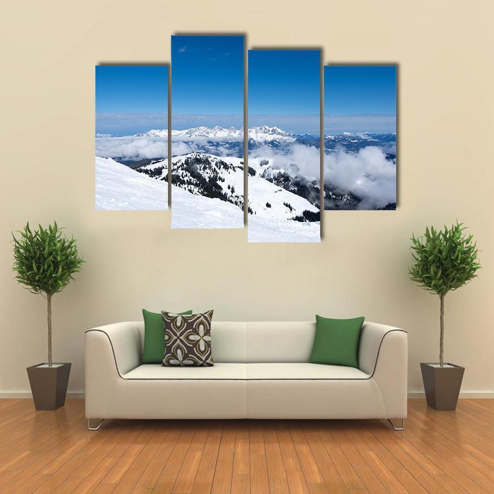 View Of Alps From Mountain Above Kitzbuhel Canvas Wall Art-4 Pop-Gallery Wrap-50" x 32"-Tiaracle