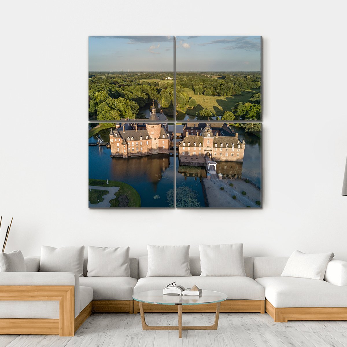 View Of Anholt Castle Canvas Wall Art-4 Square-Gallery Wrap-17" x 17"-Tiaracle