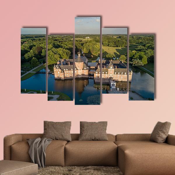 View Of Anholt Castle Canvas Wall Art-5 Pop-Gallery Wrap-47" x 32"-Tiaracle
