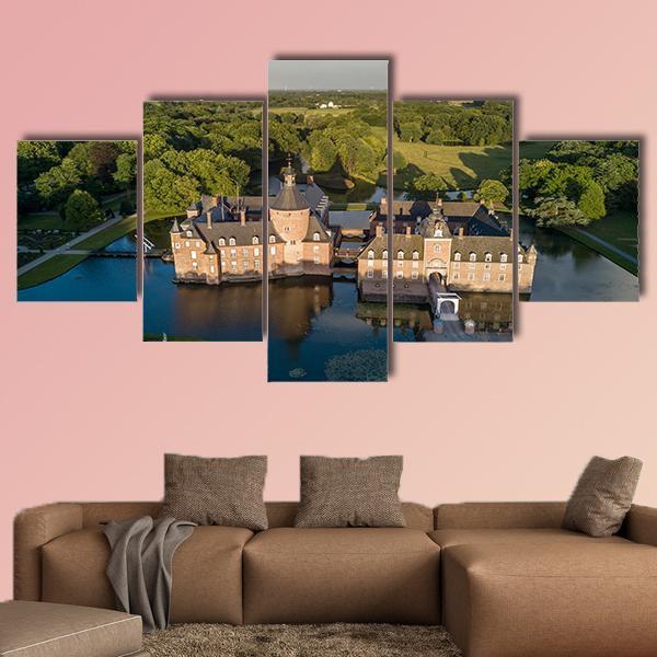 View Of Anholt Castle Canvas Wall Art-5 Star-Gallery Wrap-62" x 32"-Tiaracle