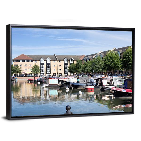 View Of Apsley Marina Canvas Wall Art-3 Horizontal-Gallery Wrap-25" x 16"-Tiaracle