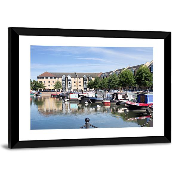 View Of Apsley Marina Canvas Wall Art-3 Horizontal-Gallery Wrap-25" x 16"-Tiaracle