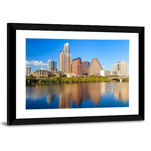 View Of Austin Texas Downtown Skyline Canvas Wall Art-3 Horizontal-Gallery Wrap-25" x 16"-Tiaracle
