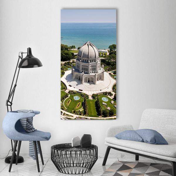 View Of Baha'i Temple Vertical Canvas Wall Art-1 Vertical-Gallery Wrap-12" x 24"-Tiaracle