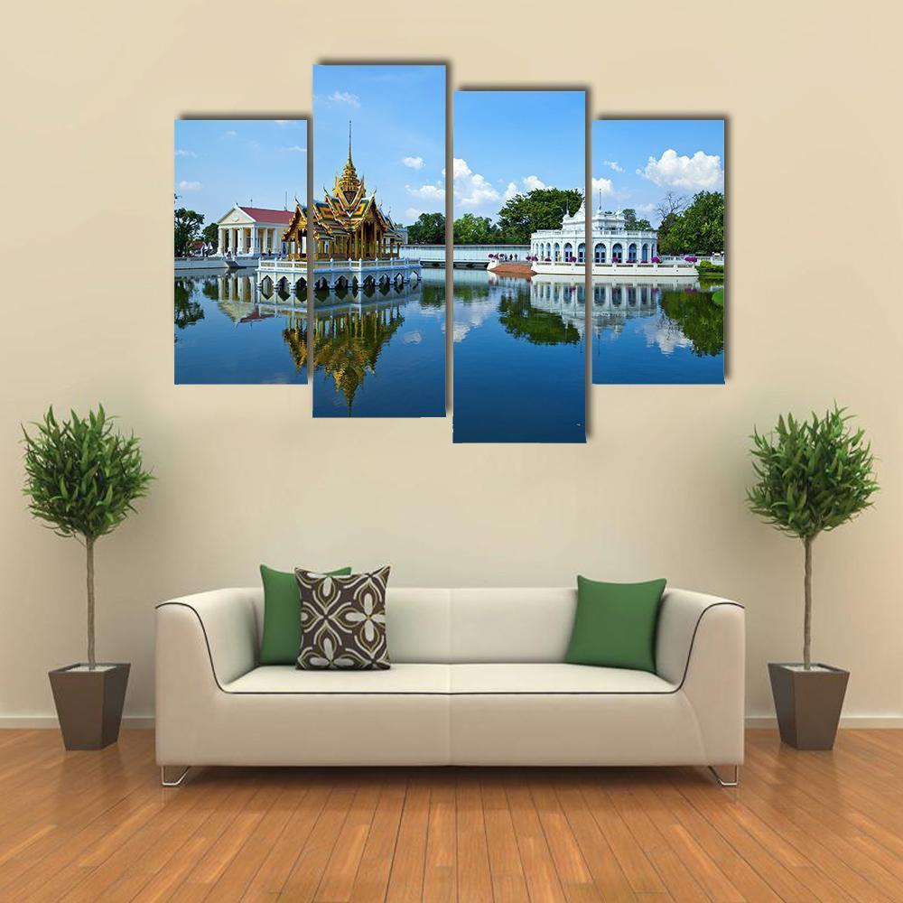 Bang Pa In Palace Thailand Canvas Wall Art-4 Pop-Gallery Wrap-50" x 32"-Tiaracle