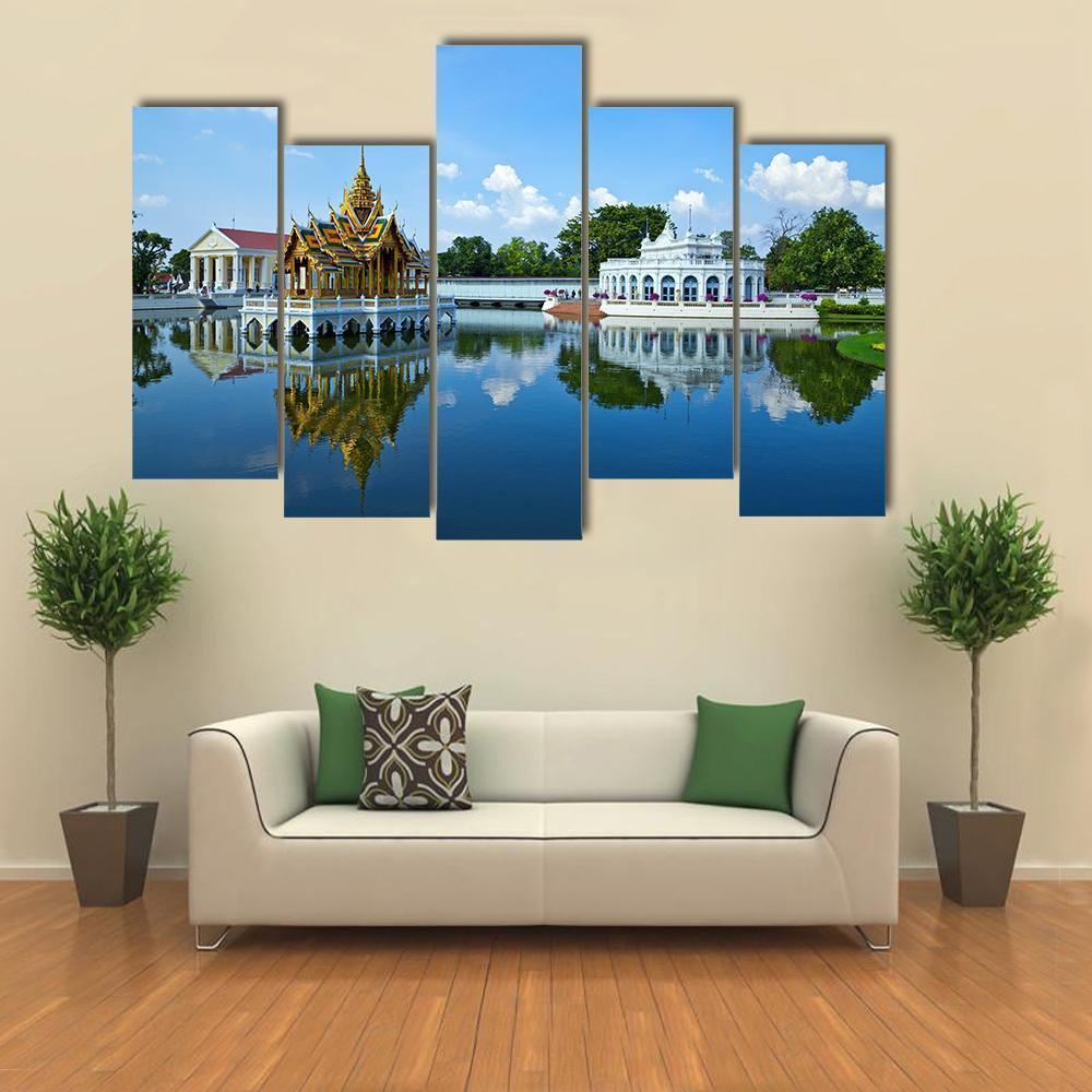 Bang Pa In Palace Thailand Canvas Wall Art-5 Pop-Gallery Wrap-47" x 32"-Tiaracle