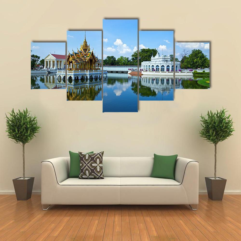 Bang Pa In Palace Thailand Canvas Wall Art-5 Star-Gallery Wrap-62" x 32"-Tiaracle