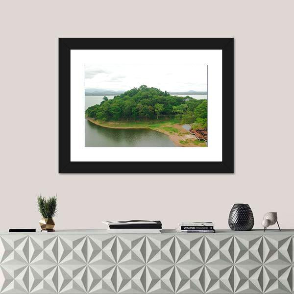 View Of Bang Phra Reservoir In Thailand Canvas Wall Art-1 Piece-Framed Print-20" x 16"-Tiaracle
