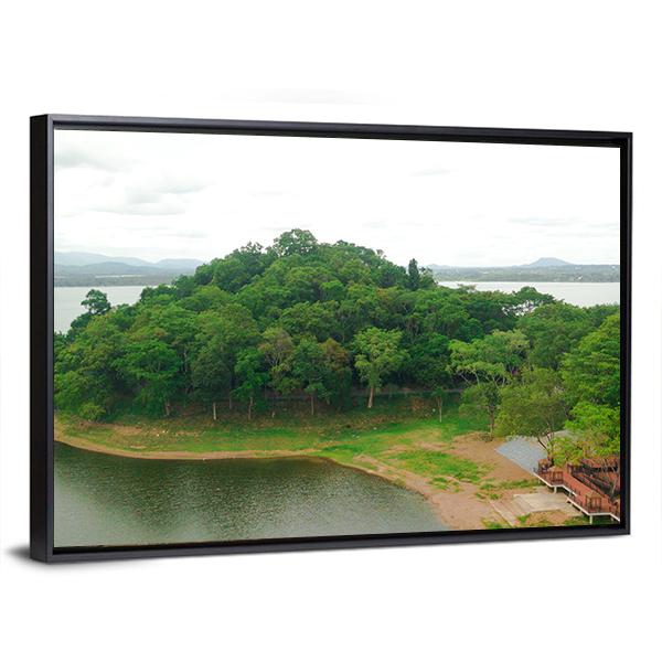 View Of Bang Phra Reservoir In Thailand Canvas Wall Art-3 Horizontal-Gallery Wrap-25" x 16"-Tiaracle