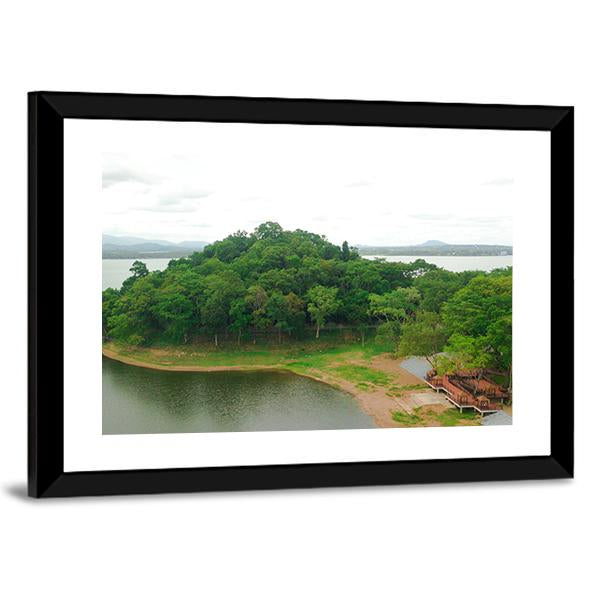 View Of Bang Phra Reservoir In Thailand Canvas Wall Art-3 Horizontal-Gallery Wrap-25" x 16"-Tiaracle
