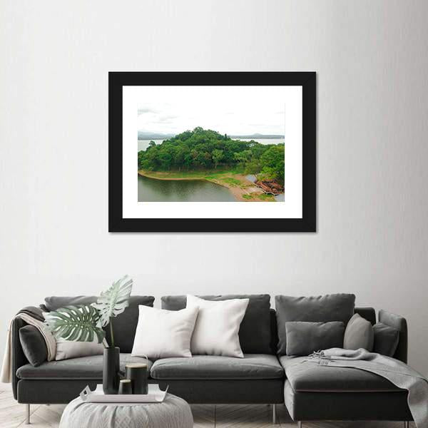 View Of Bang Phra Reservoir In Thailand Canvas Wall Art-3 Horizontal-Gallery Wrap-25" x 16"-Tiaracle
