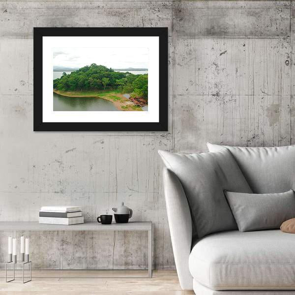 View Of Bang Phra Reservoir In Thailand Canvas Wall Art-3 Horizontal-Gallery Wrap-25" x 16"-Tiaracle