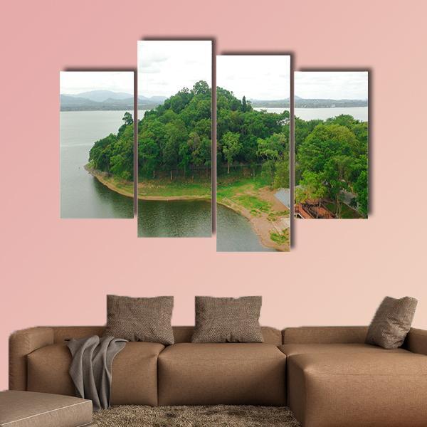 View Of Bang Phra Reservoir In Thailand Canvas Wall Art-4 Pop-Gallery Wrap-50" x 32"-Tiaracle