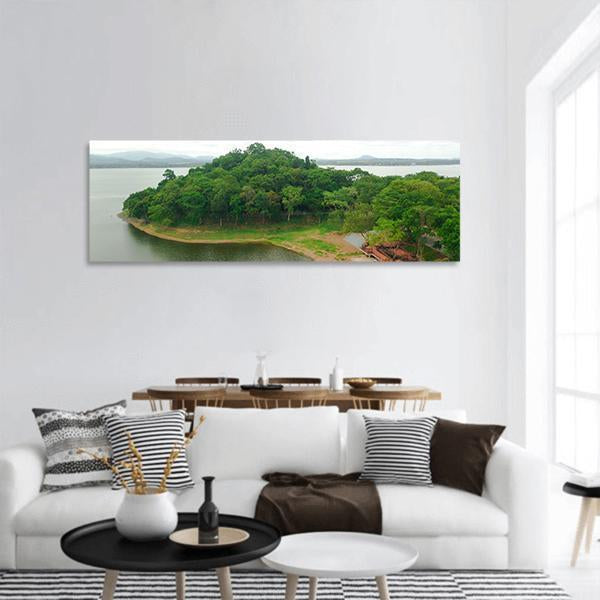 View Of Bang Phra Reservoir Thailand Panoramic Canvas Wall Art-1 Piece-36" x 12"-Tiaracle