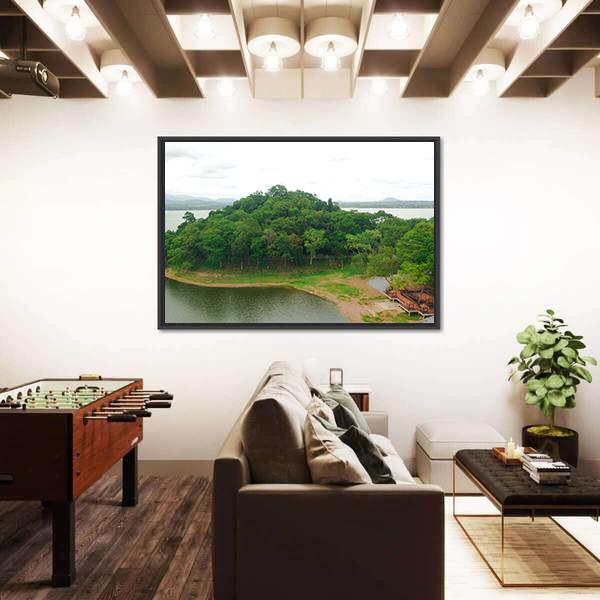 View Of Bang Phra Reservoir Thailand Panoramic Canvas Wall Art-1 Piece-36" x 12"-Tiaracle