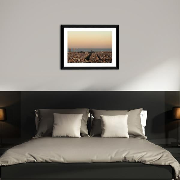 View Of Barcelona Canvas Wall Art-3 Horizontal-Gallery Wrap-25" x 16"-Tiaracle