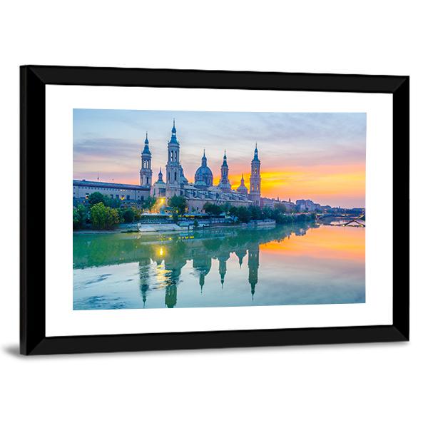View Of Basilica De Nuestra Senora De Pila Canvas Wall Art-3 Horizontal-Gallery Wrap-25" x 16"-Tiaracle