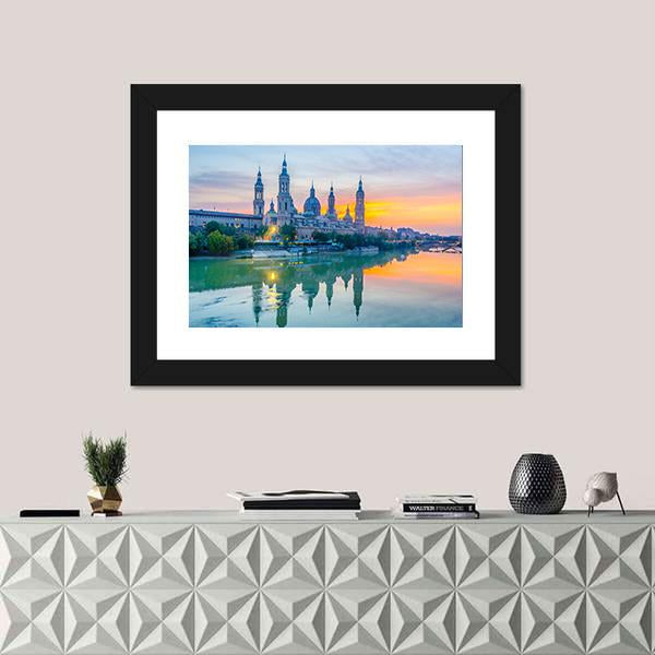 View Of Basilica De Nuestra Senora De Pila Canvas Wall Art-1 Piece-Framed Print-20" x 16"-Tiaracle