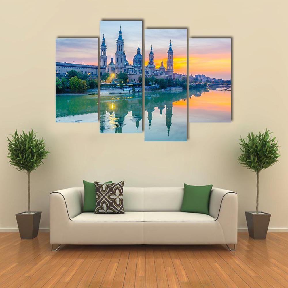 View Of Basilica De Nuestra Senora De Pila Canvas Wall Art-4 Pop-Gallery Wrap-50" x 32"-Tiaracle